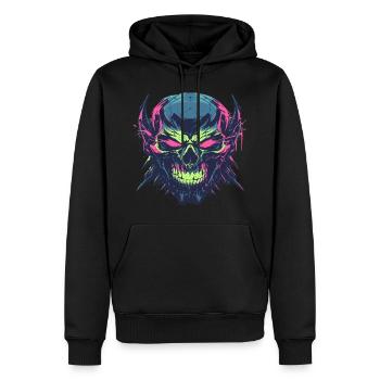 A furious skeleton with colorful graphics - Men’s Premium Organic Hoodie - black - Front - Nico (187cm)