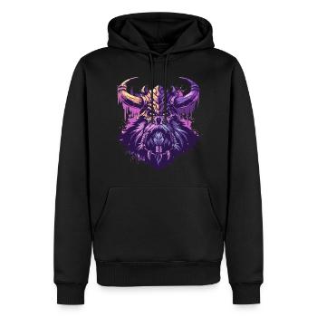 Tête de viking en art pop coloré - Sweat à capuche Premium bio Homme - noir - Devant - Nico (187cm)