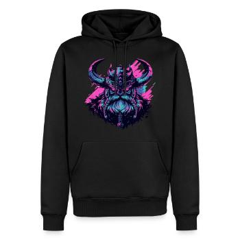 Wikingerkopf im Pop-Art-Stil - Männer Premium Bio Hoodie - Schwarz - Vorne - Nico (187cm)