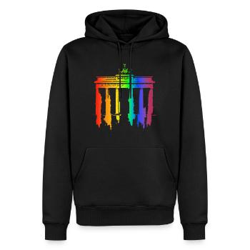 LGTBQ Berlin - Sweat à capuche Premium bio Homme - noir - Devant - Nico (187cm)