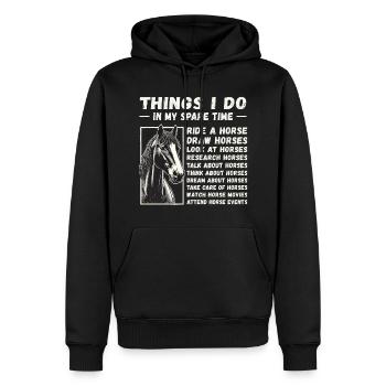 Ce que je fais pendant mon temps libre : Pour Pferdeliebha - Sweat à capuche Premium bio Homme - noir - Devant - Nico (187cm)