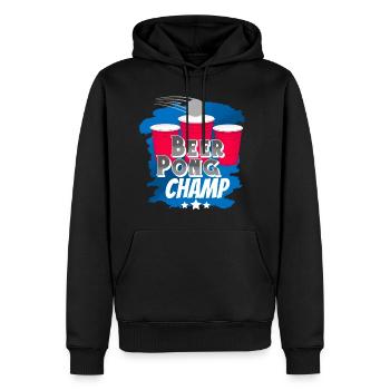 Beerpong Beer Pong - Sweat à capuche Premium bio Homme - noir - Devant - Nico (187cm)