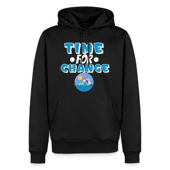 Changement climatique Protection du climat - Sweat à capuche Premium bio Homme - noir - Devant - Nico (187cm)