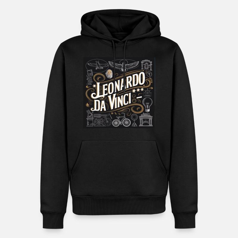 Patrimoine de l’humanité - Leonardo - Sweat à capuche Premium bio Homme - noir
