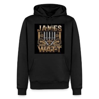 Heritage of Humanity - James Watt - Men’s Premium Organic Hoodie - black - Front - Nico (187cm)