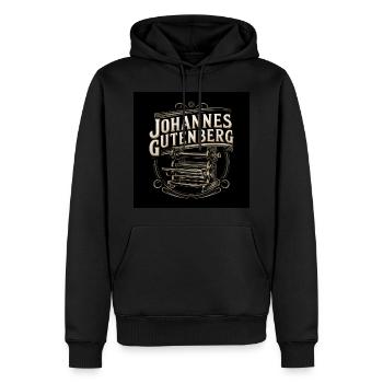 Erbe der Menschheit - Johannes Gutenberg - Männer Premium Bio Hoodie - Schwarz - Vorne - Nico (187cm)