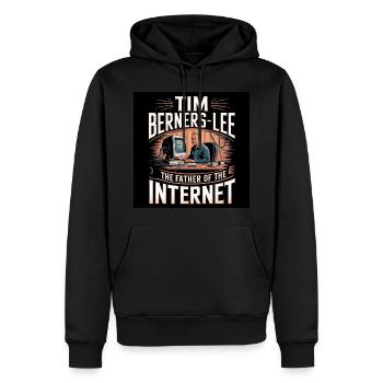 Patrimoine de l’humanité - Tim Berners Lee - Sweat à capuche Premium bio Homme - noir - Devant - Nico (187cm)