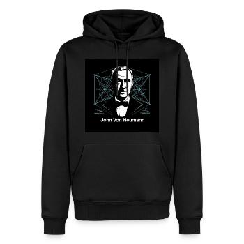 Erbe der Menschheit - John von Neumann - Männer Premium Bio Hoodie - Schwarz - Vorne - Nico (187cm)