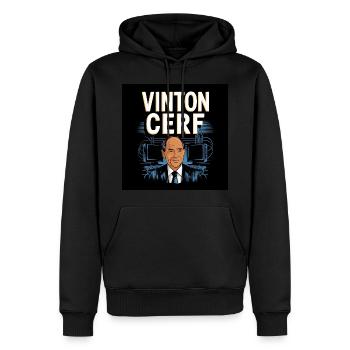 Patrimoine de l’Humanité - Vinton Cerf - Sweat à capuche Premium bio Homme - noir - Devant - Nico (187cm)
