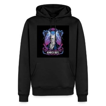 Erbe der Menschheit - Heinrich Hertz - Männer Premium Bio Hoodie - Schwarz - Vorne - Nico (187cm)