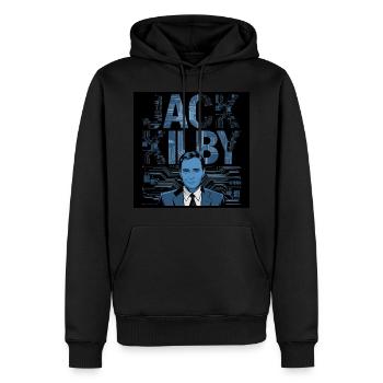 Patrimoine de l’humanité - Jack Kilby - Sweat à capuche Premium bio Homme - noir - Devant - Nico (187cm)