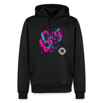 Musique 2 - Sweat à capuche Premium bio Homme - noir - Devant - Nico (187cm)