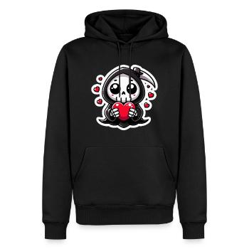 Amour mignon de la faucheuse - Sweat à capuche Premium bio Homme - noir - Devant - Nico (187cm)