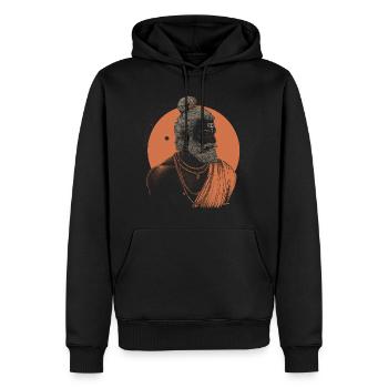 Orange Yogi - Men’s Premium Organic Hoodie - black - Front - Nico (187cm)