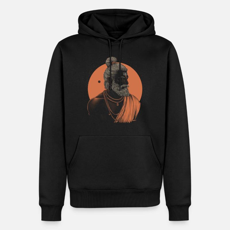 Orange Yogi - Sweat à capuche Premium bio Homme - noir