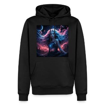 Cosmic goddess of nature - Men’s Premium Organic Hoodie - black - Front - Nico (187cm)