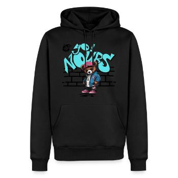 Yo! Nours - Sweat à capuche Premium bio Homme - noir - Devant - Nico (187cm)