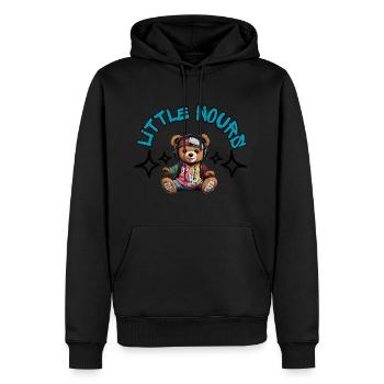 Nounours "Little nours " - Sweat à capuche Premium bio Homme - noir - Devant - Nico (187cm)