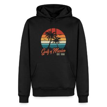 Golfe du Mexique Rétro Vintage - Sweat à capuche Premium bio Homme - noir - Devant - Nico (187cm)