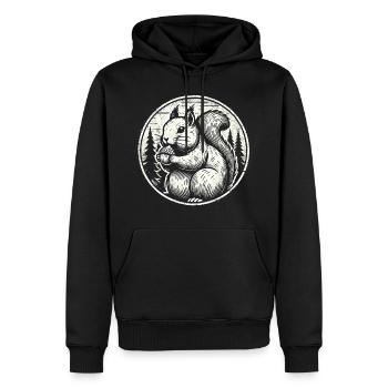 Eichhörnchen - Männer Premium Bio Hoodie - Schwarz - Vorne - Nico (187cm)