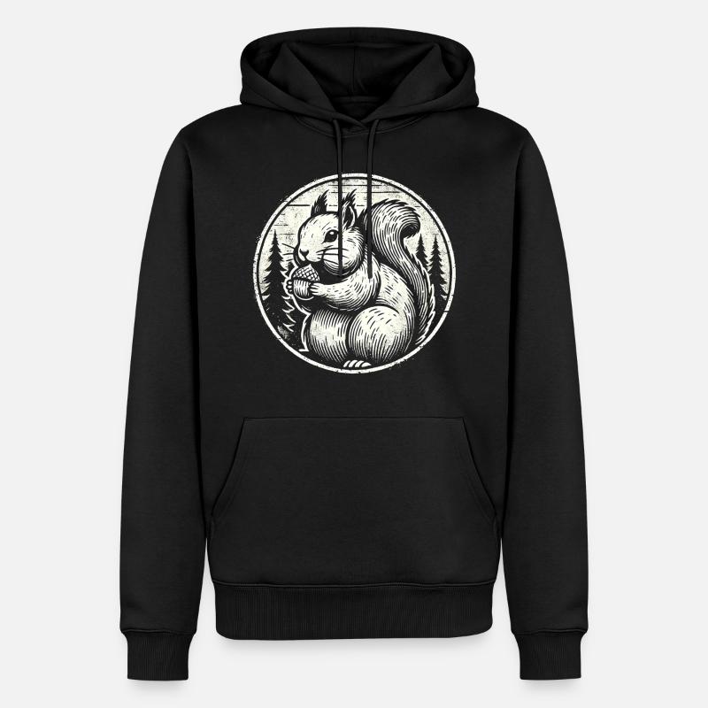 Eichhörnchen - Männer Premium Bio Hoodie - Schwarz
