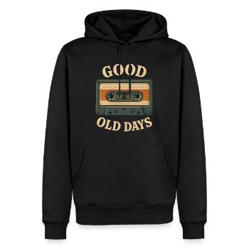Cassette du bon vieux temps - Sweat à capuche Premium bio Homme - noir - Devant - Nico (187cm)