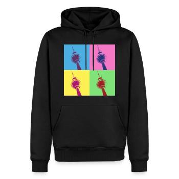 Berlin Skyline City Germany Pop Art Style - Men’s Premium Organic Hoodie - black - Front - Nico (187cm)