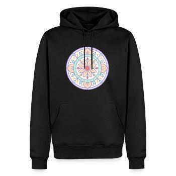 Mandala with risograph effect - Men’s Premium Organic Hoodie - black - Front - Nico (187cm)