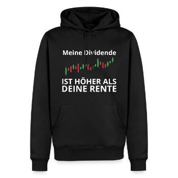 Dividende vs Rente I Börse Aktien - Männer Premium Bio Hoodie - Schwarz - Vorne - Nico (187cm)