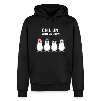 Chillin' mit meiner Crew - Männer Premium Bio Hoodie - Schwarz - Vorne - Nico (187cm)