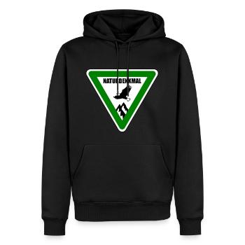 Naturdenkmal, Schild, Natur, Urgestein, Natur - Männer Premium Bio Hoodie - Schwarz - Vorne - Nico (187cm)
