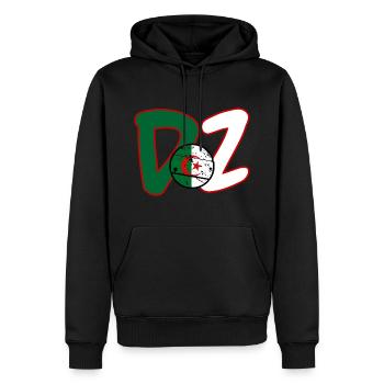 DZ Algérie - Sweat à capuche Premium bio Homme - noir - Devant - Nico (187cm)