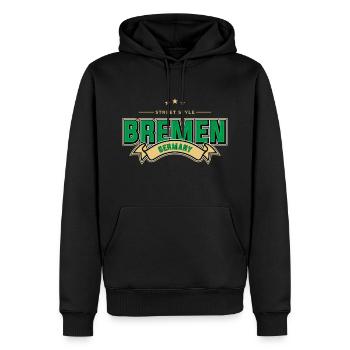 Brême - Sweat à capuche Premium bio Homme - noir - Devant - Nico (187cm)