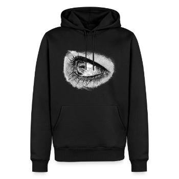 Beautiful woman eye in full mascara - Men’s Premium Organic Hoodie - black - Front - Nico (187cm)