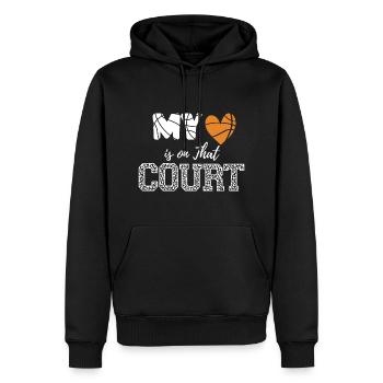 My Heart is on That Court Basketball - Sweat à capuche Premium bio Homme - noir - Devant - Nico (187cm)
