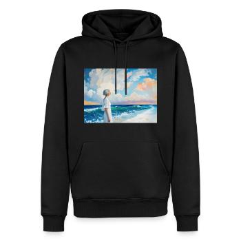 Mom on the Beach 3 - Men’s Premium Organic Hoodie - black - Front - Nico (187cm)