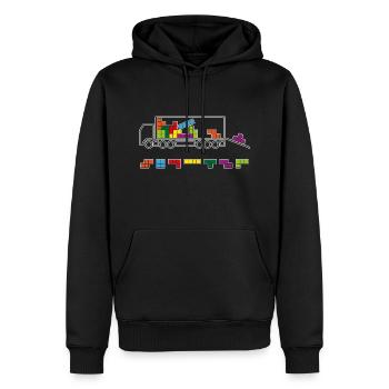 Lademeister - Männer Premium Bio Hoodie - Schwarz - Vorne - Nico (187cm)