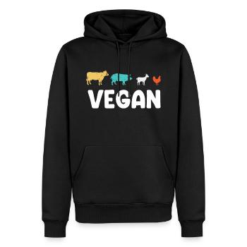 Vegan Tiere - Männer Premium Bio Hoodie - Schwarz - Vorne - Nico (187cm)