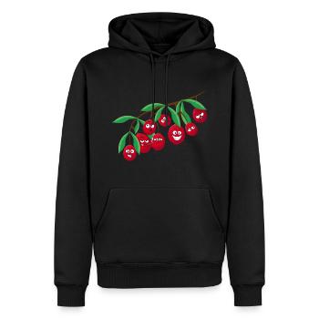 Litschi - Männer Premium Bio Hoodie - Schwarz - Vorne - Nico (187cm)