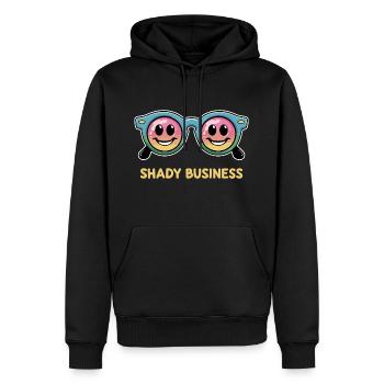 Shady Business - Sonnenbrillen-Illustration - Männer Premium Bio Hoodie - Schwarz - Vorne - Nico (187cm)