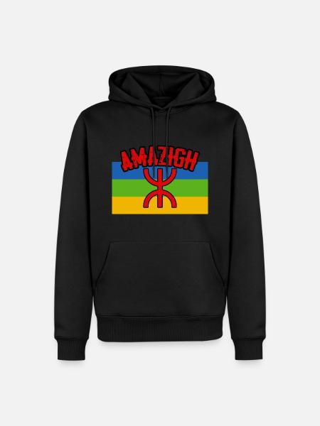 Drapeau Imazighen Amazigh Berbère Rif Kabylie - Sweat à capuche Premium bio Homme - noir