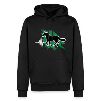 Horse Heart Rate Riding - Men’s Premium Organic Hoodie - black - Front - Nico (187cm)