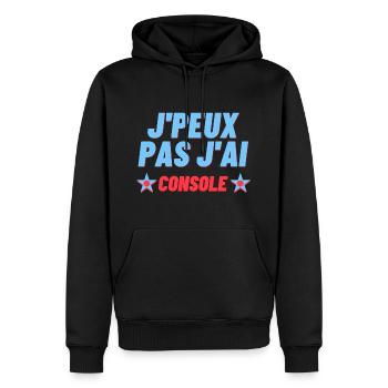 J Peux Pas J ai Console - Sweat à capuche Premium bio Homme - noir - Devant - Nico (187cm)