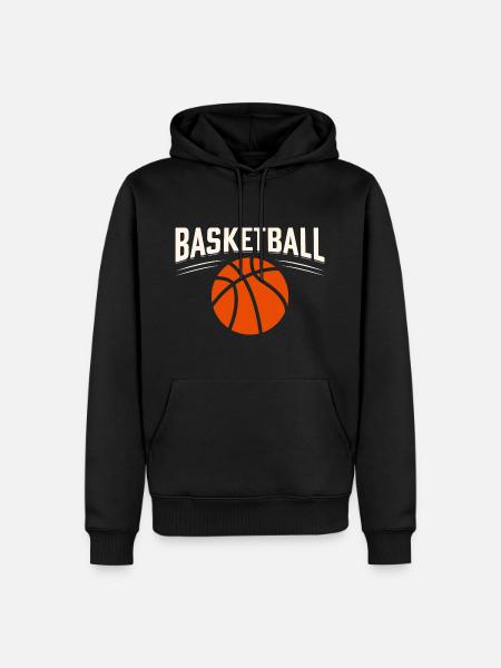 Basket-ball - Sweat à capuche Premium bio Homme - noir