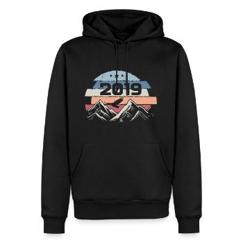 Original 2019 Millésime 2019 Anniversaire 2019 - Sweat à capuche Premium bio Homme - noir - Devant - Nico (187cm)