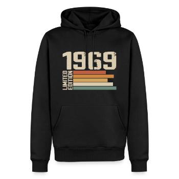 1969 Vintage - Retro 1969 Cadeau Anniversaire 1969 - Sweat à capuche Premium bio Homme - noir - Devant - Nico (187cm)
