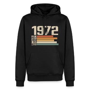1972 Vintage - Retro 1972 Cadeau Anniversaire 1972 - Sweat à capuche Premium bio Homme - noir - Devant - Nico (187cm)