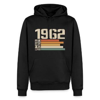 1962 Vintage - Retro 1962 Cadeau Anniversaire 1962 - Sweat à capuche Premium bio Homme - noir - Devant - Nico (187cm)
