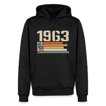 1963 Vintage - Retro 1963 Geburtstagsgeschenk 1963 - Männer Premium Bio Hoodie - Schwarz - Vorne - Nico (187cm)