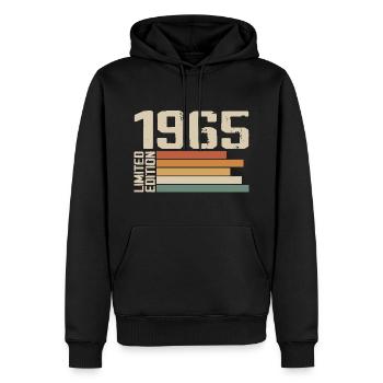 1965 Vintage - Retro 1965 Cadeau Anniversaire 1965 - Sweat à capuche Premium bio Homme - noir - Devant - Nico (187cm)